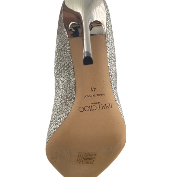 JIMMY CHOO Glittered High Heel in Silver-Tone - Picture 7 of 12